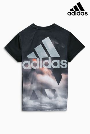 Black Adidas Gym All Over Print Boyfriend Tee